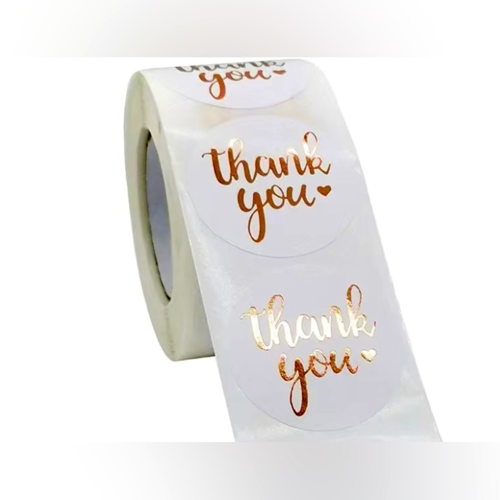 Rose Gold Thank You Stickers 500 pcs